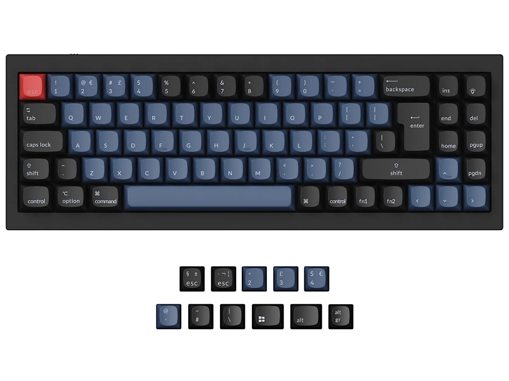 Keychron UK Q7 QMK RGB Linear Aluminium Mac/PC Carbon Black Custom 70% Keyboard