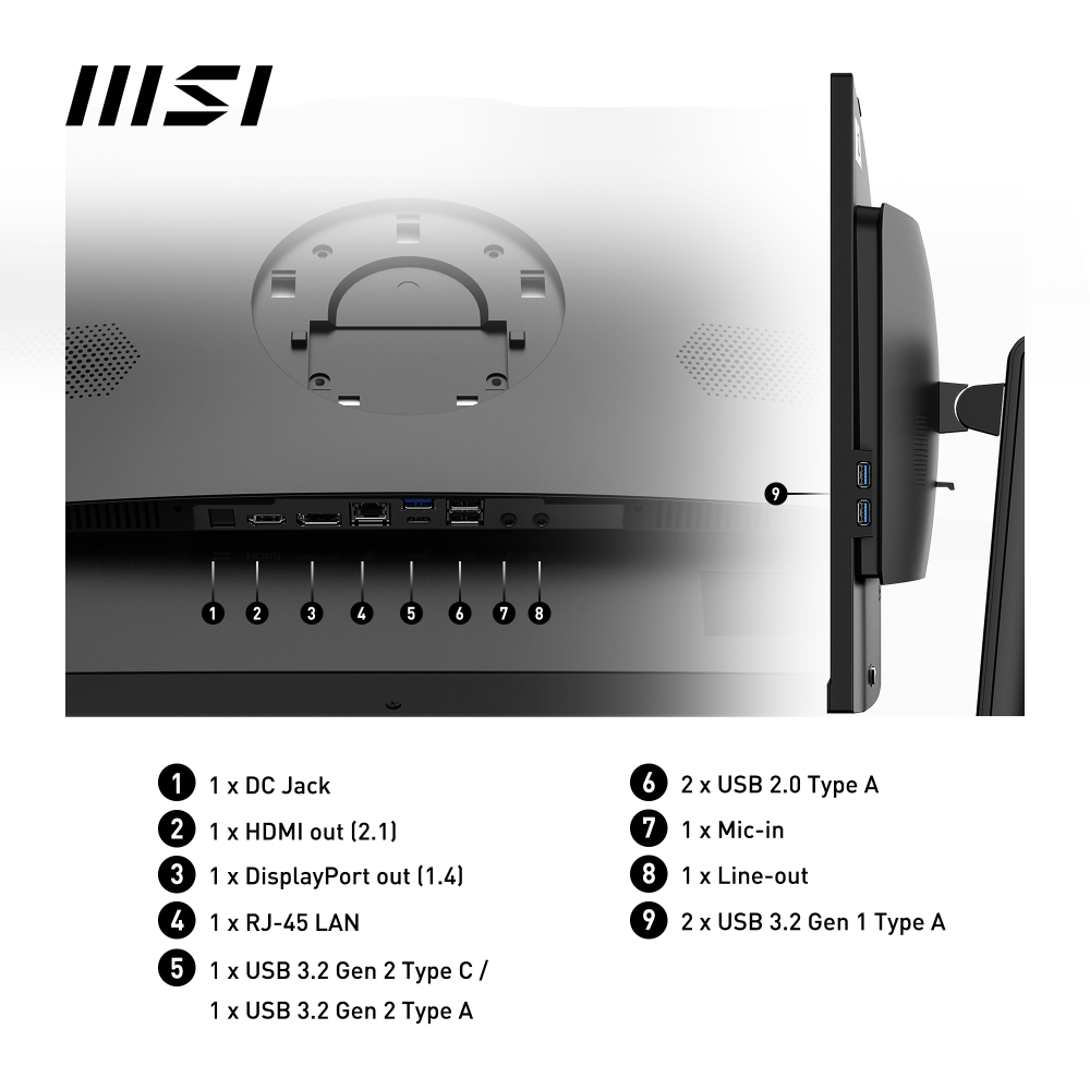 MSI AP242P All-in-One PCs desktops and Workstations - 23.8 Inches - Black